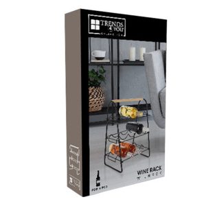 BOTELLERO METAL/MADERA 9 BOTELLAS