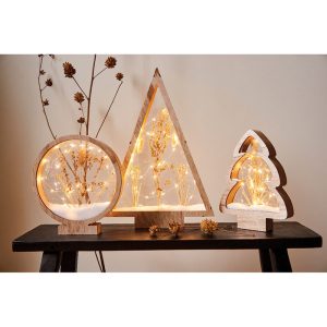 Figura luminosa de madera