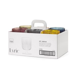 JUEGO 6 COPAS VIDRIO COLOR LYRIC 26 CL.