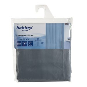 CORTINA BAÑO POLIESTER 180X200CM. GRIS