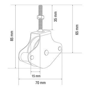 POLEA TENDEDERO.R. MET.TUERCA 40MM.2 UNI