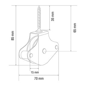 POLEA TENDEDERO.R MET.MAD. 40MM. 2UNI.
