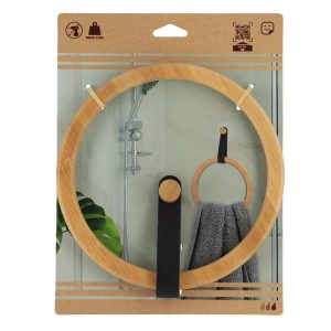 SERIE BAMBU/NEGRO. TOALLERO REDONDO