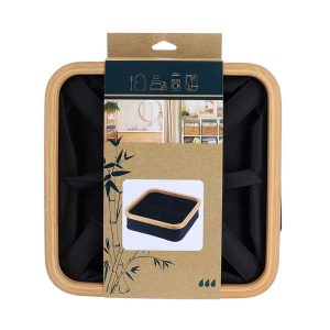 SERIE BAMBU/NEGRO. CESTA PLEG.30X30X9CM