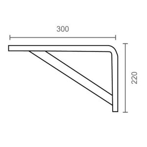 ESCUADRA REFORZA  PLM04 300X220MM GRIS