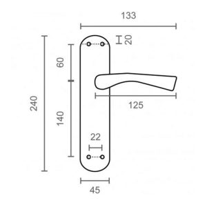 MANILLA PLACA 707  135X50X65MM NS JGO2