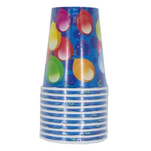 Display 12 packs 10 vasos desechable NATURCART Ballons Fiesta