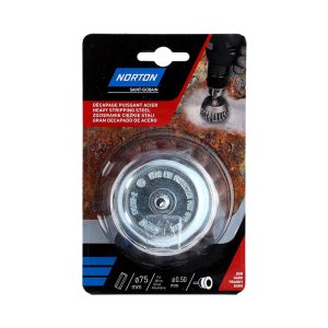 CEPILLO COPA ALAMBRE TRENZADO 75MM.EJE 6