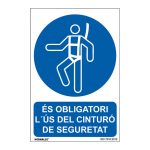 Señal de obligación en catalán NMZ "CINTURÓ DE SEGURETAT" 10 unidades
