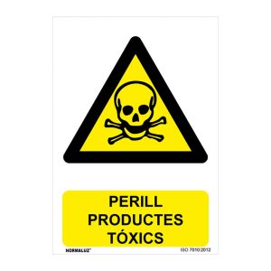 Señal de peligro en catalán PVC NMZ2 "PERILL PRODUCTES TÒXICS" 10 unidades