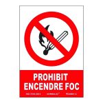 Señal de prohibición en catalán NMZ "PROHIBIT ENCENDRE EL FOC" 10 unidades
