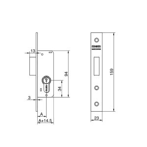 CERRADURA EMBUT. MET. 1649-21 INOX. MCM