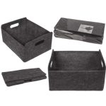 CAJA FIELTRO GRIS.JGO. 2 UND. 31X25X15CM