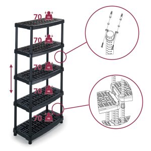 ESTANTERIA RESINA 5 BALDAS 93x45x188H