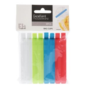JGO. 8 PINZAS COLOR P/BOLSAS ALIMENTOS