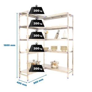 Estantería inox 1600x400mm SIMONRACK
