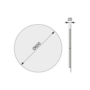 Emuca Espejo de baño Cassiopeia con iluminación LED decorativa, diámetro 60 cm, AC 230V 50Hz, 20 W + 12 W, Aluminio y Cristal, 1 ud.