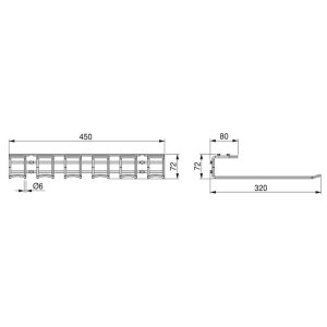 Emuca Soporte para copas de 5 líneas Supra., Cromado, Acero, 1 ud.