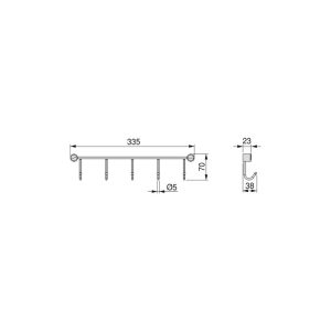 Emuca Colgador Supra para utensilios de cocina., Cromado, Acero, 1 ud.