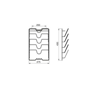 Emuca Soporte Supra para colgar tapas, Cromado, Acero, 1 ud.