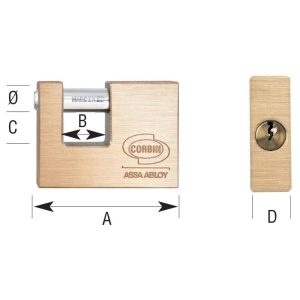 Candado rectangular bayoneta - Llaves iguales Corbin