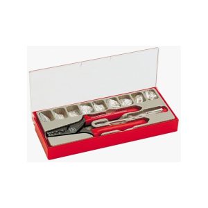 Estuche alicates prensa terminales + terminales NWS