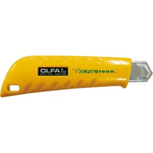 Cúter con bloqueo manual de plástico reciclado L-1/green Olfa
