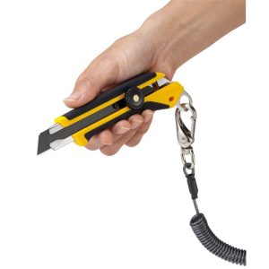 Cúters de bloqueo manual con mango antideslizante y púa de metal para mosquetón L-6 Olfa