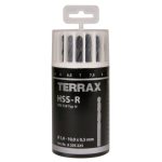 Juego de brocas helicoidales DIN 338 tipo N HSS laminadas 19 piezas Terrax