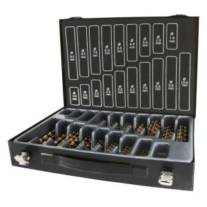 Maletín-almacén brocas helicoidales DIN 338 tipo N HSS rectificadas 170 piezas Terrax