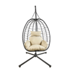 Sillón Colgante Plegable Swing Acero Ratán Sintético