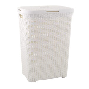 Cesto C/tapa Natural Style 40 L Blanco
