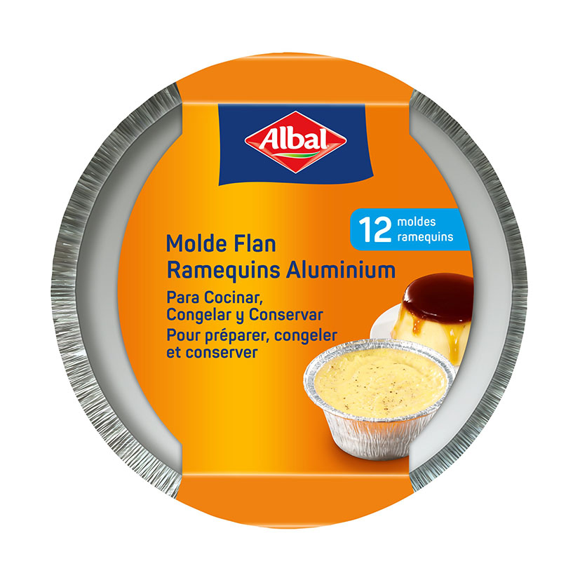 Moldes aluminio flan ALBAL 12 unidades