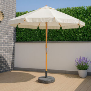 Parasol de madera con toldo de 3 metros