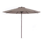 Parasol de aluminio imitación madera con toldo de 3 metros