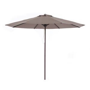Parasol de aluminio imitación madera con toldo de 3 metros