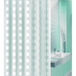 Cortina Baño Pvc 180x200 cm Cuadro Blanco