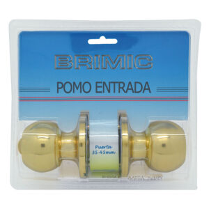 POMO PUERTA BOLA ENTRADA LATON PULIDO