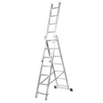 Escalera Transf Aluminio 3x7 Peldaños