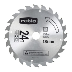 Disco de sierra circular RATIO D.185X2,4X30MM.24Z