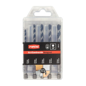 Estuche 5 brocas RATIO Multiconstrucción anclaje hexagonal 1/4"