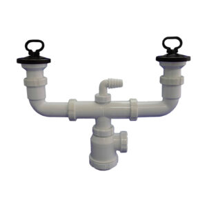 Sifón doble con válvulas extensibles TECNOAGUA T-44