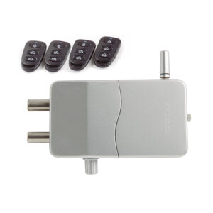 CERRADURA INVISIBLE CON ALARMA. PLATA