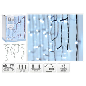 Cortina Iluminación 180 Leds Blanca Exterior