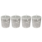 Vela Navideña H.4,5 cm 4 Unidades Plata