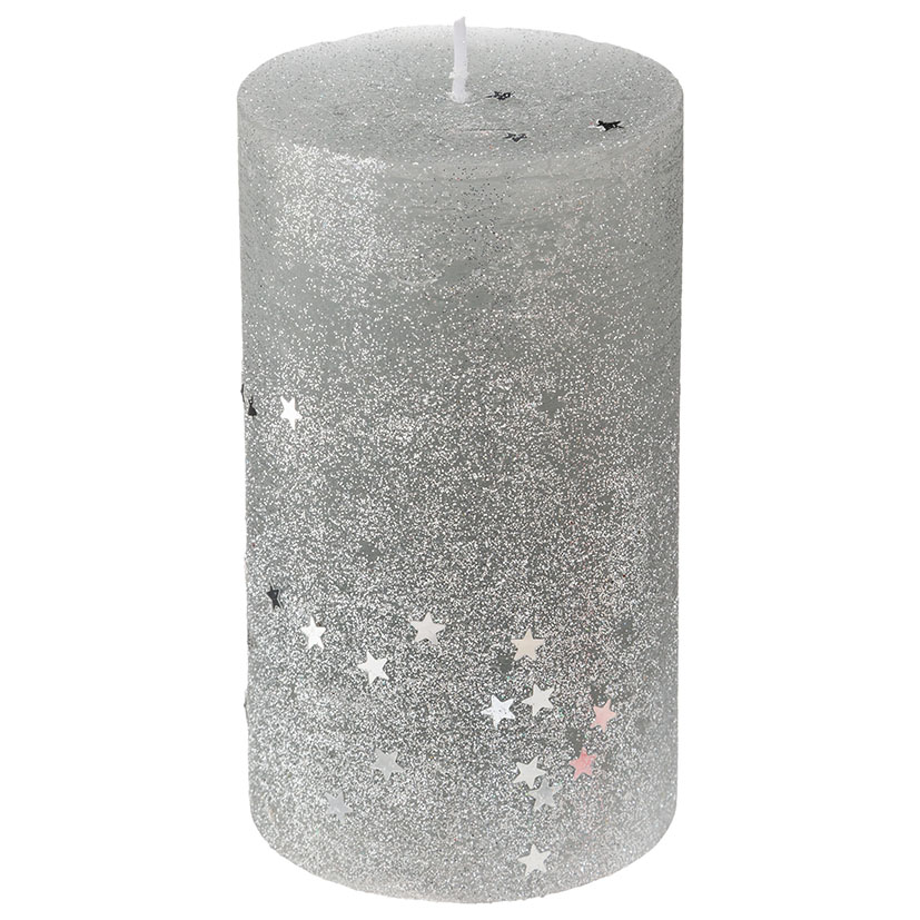 Vela 12 cm decorada extrellas (Envase completo)