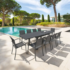 Mesa Exten Aluminio 90/180x90xh75 cm Graf