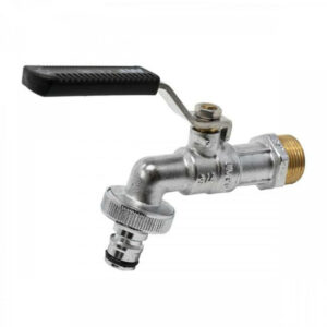 GRIFO CURVO CONEX.RAP. 1/2-3/4" MAN.INOX