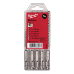 Juego 5 brocas piedra MILWAKEE SDS-Plus M2-2 cortes
