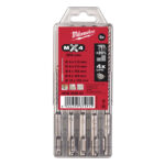 Juego 5 brocas para piedra MILWAUKEE SDS-Plus MX4 - 4 cortes